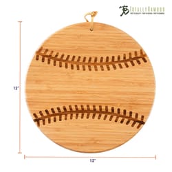 Totally Bamboo 12 in. L X 12 in. W X 1 in. Bamboo Baseball Serving & Cutting Board