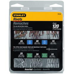 Stanley 1/8 in. D Aluminum/Steel Blind Rivet Set Silver 120 pk