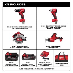 Milwaukee M18 Cordless Brushless 4 Tool Combo Kit