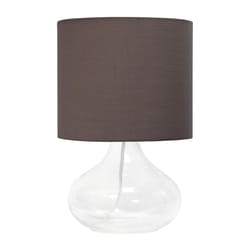 Simple Designs 13.5 in. Clear Table Lamp