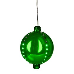 Celebrations LED Green Snow Fall Ornament 4 in. Hanging Decor