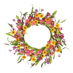 Glitzhome 24 in. H X 4 in. W X 24 in. L Multicolored Paper Wreath