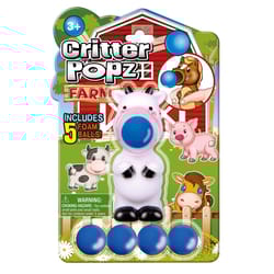 Playmaker Toys Critter Popz Farm Animals Popper Toy Blue/White 6 pc