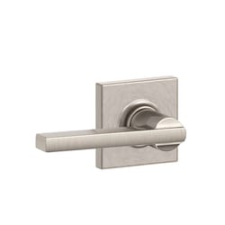 Schlage F Series Latitude/Collins Satin Nickel Passage Lever 1-3/4 in.