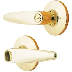 Ace Straight Lever Polished Brass Entry Door Knob 1-3/4 in.