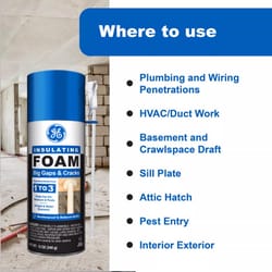 GE White Foam Big Gaps and Cracks Insulating Sealant 12 oz