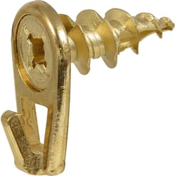 HILLMAN WallDriller Brass-Plated Gold Drywall Picture Hook 35 lb 10 pk