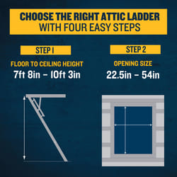 Werner 8 To 10.25 ft. Ceiling 22.5 in. x 54 in. Aluminum Attic Ladder Type IAA 375 lb. capacity