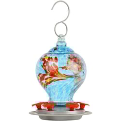 Nature's Way Hummingbird 28 oz Glass Artisan Gravity Nectar Bird Feeder 6 ports