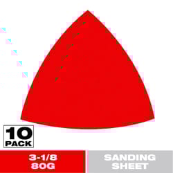 Diablo 3-1/8 in. Ceramic Blend Hook and Lock Triangle Sanding Sheets 80 Grit Coarse 10 pk