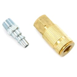 Forney Brass/Steel Air Coupler and Plug Set 1/4 in. 1/4 in. 2 pc