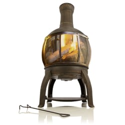 Living Accents 22 in. W Cast Iron/Steel Chimenea Round Multi-Fuel Fire Pit