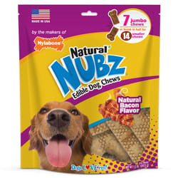 Nylabone NUBZ Natural Bacon Chews For Dogs 1.3 lb 7 pk
