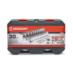 Crescent 3/8 in. drive SAE 6 and 12 Point Socket Wrench Set 30 pc