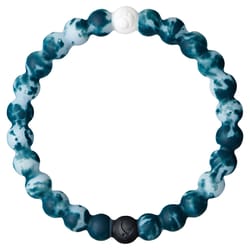 Lokai Ohana Unisex Round Blue/White Bracelet Silicone Water Resistant Size 6.5