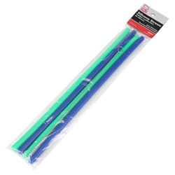 Chef Craft Green/Blue Silicone Straws with Brush