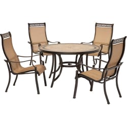 Hanover Monaco 5 pc Brown Aluminum Traditional Dining Set