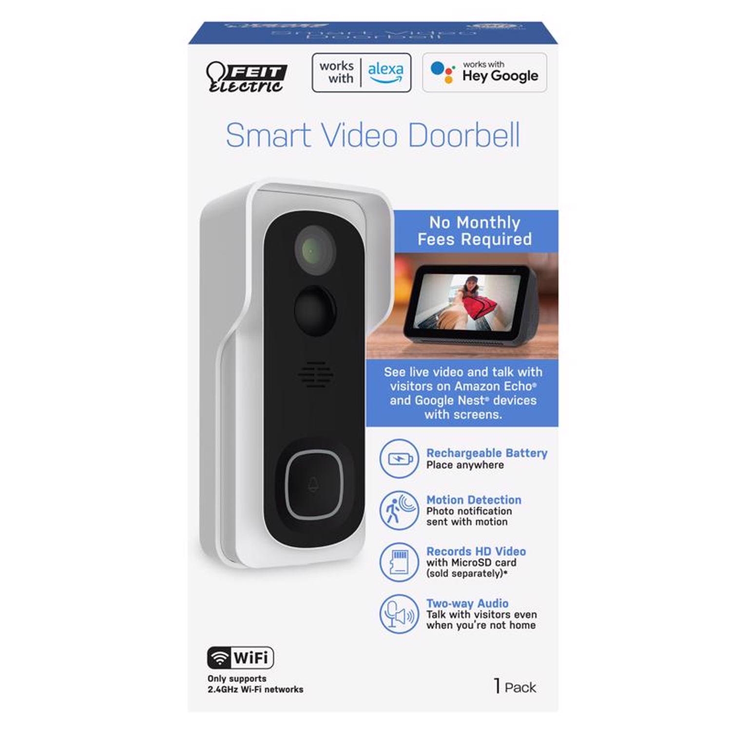 Photos - Other Hand Tools Smart Feit  Home White Metal/Plastic Wireless -Enabled Video Doorbell 