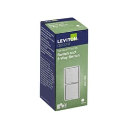 Leviton Decora 15 amps Single Pole 3-Way/Combination Duplex Combination Switch White 1 pk