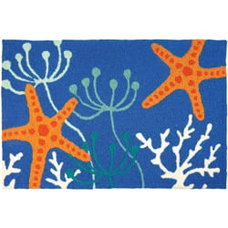 Jellybean 20 in. W X 30 in. L Multicolored Starfish on Royal Accent Rug