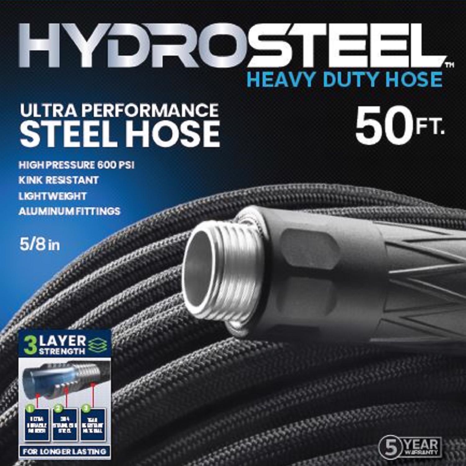Hydrosteel 5/8 in. D X 50 ft. L Heavy Duty Garden Hose Sansujyuku sansujyuku.com