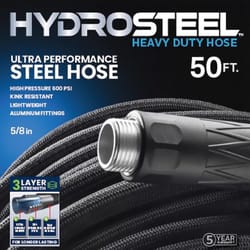 Hydrosteel 5/8 in. D X 50 ft. L Heavy Duty Garden Hose Black