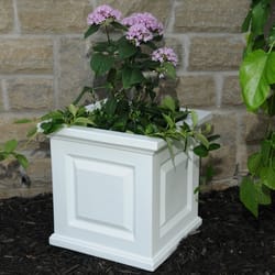 Mayne Nantucket 16 in. H X 16 in. W X 16 in. D Plastic Planter Box White