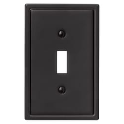 Amerelle Moderne Matte Black 1 gang Steel Toggle Wall Plate 1 pk