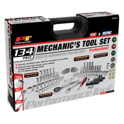 Performance Tool 1/4 in. drive Metric and SAE Mechanic's Tool Set 134 pc