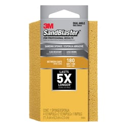 3M  SandBlaster  4-1/2 in. L x 2-1/2 in. W x 1 in.  180 Grit Fine  Dual Angle  Sanding Sponge 