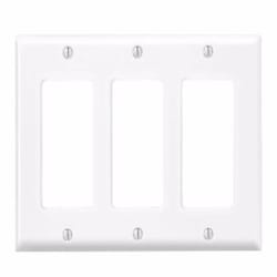 Leviton Antimicrobial Powder Coated White 3 gang Thermoset Plastic Decorator Wall Plate 1 pk