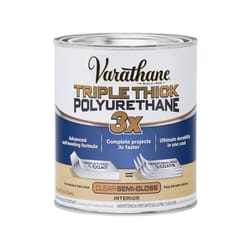 Varathane Transparent Semi-Gloss Clear Water-Based Acrylic Triple Thick Polyurethane 1 qt