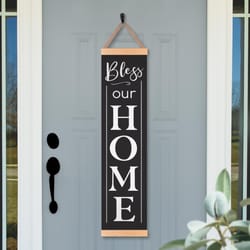 P Graham Dunn Black/White Wood 43.75 in. H X 10.75 in. L X 0.5 in. W Bless Our Home Banner Decoratio