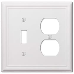 Amerelle Chelsea White 2 gang Stamped Steel Duplex/Toggle Wall Plate 1 pk