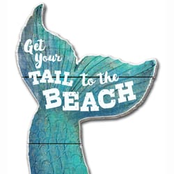 Oak Patch Gifts Coastal Get Your Tail to The Beach Magnet Wood 1 pk