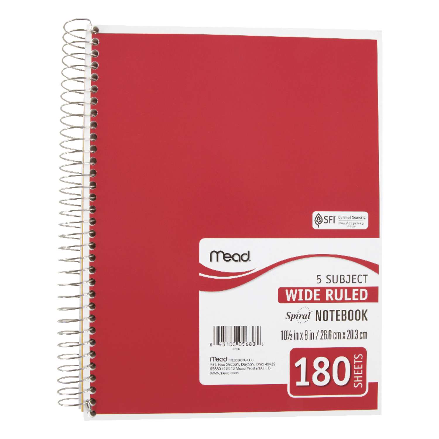 Mead 8 in. W X 101/2 in. L Wide Ruled Spiral Notebook Ace Hardware
