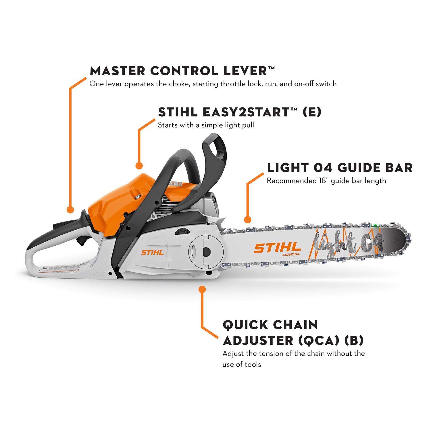 How to start a STIHL MS 180 C BE Chainsaw between the knees 