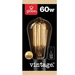 Globe Electric 60 W S6 Vintage Incandescent Bulb E26 (Medium) Amber 1 pk