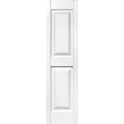 Builders Edge 47 in. H X 12 in. W White Raised Panel Vinyl Shutter 2 pk