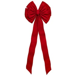 Holiday Trims Red 13 Loop Christmas Bow 18 in.