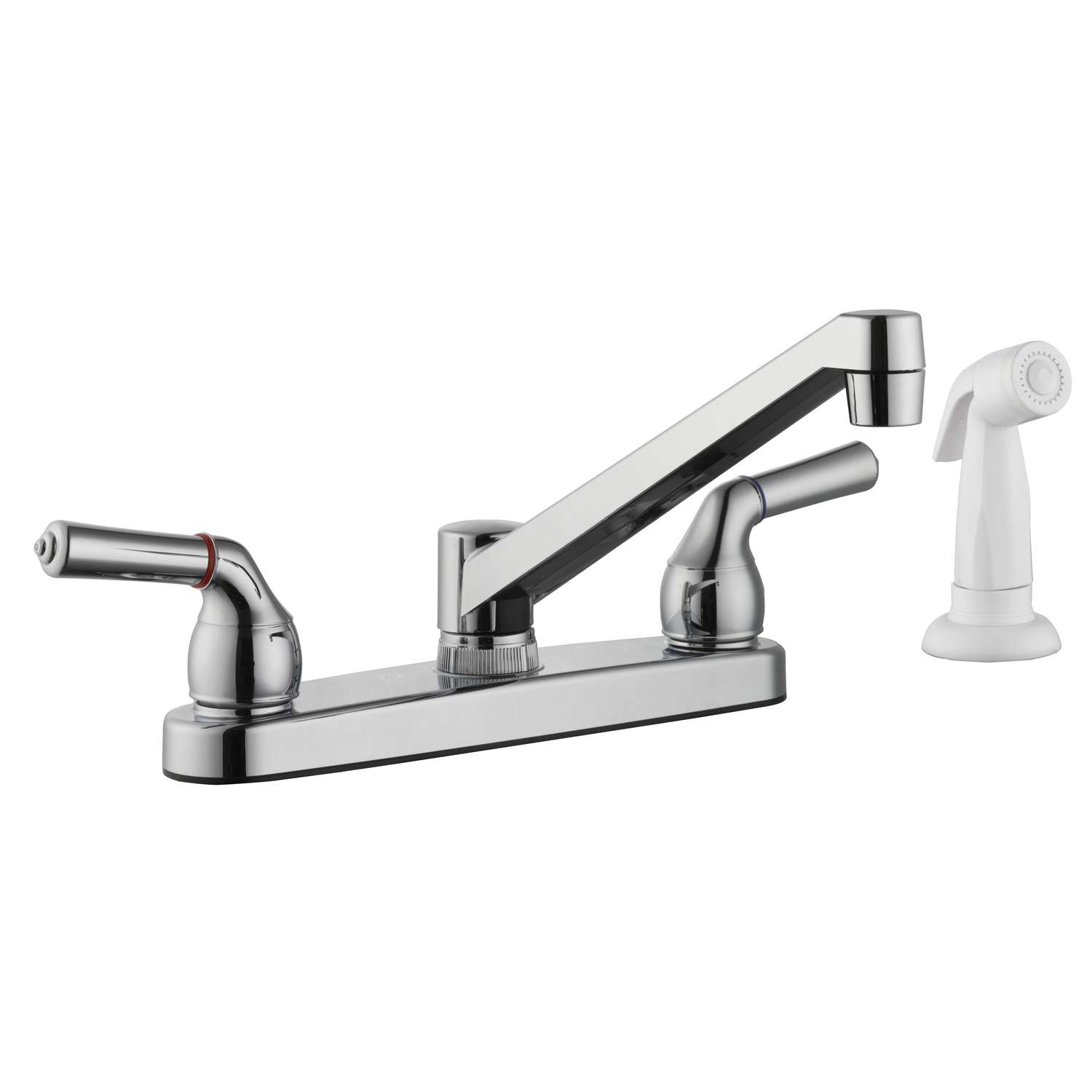 Home Plus Two Handle Chrome Kitchen Faucet Side Sprayer Included Ace