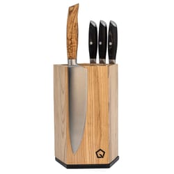 CINQ Your Edge Wood Rotating Magnetic Knife Block