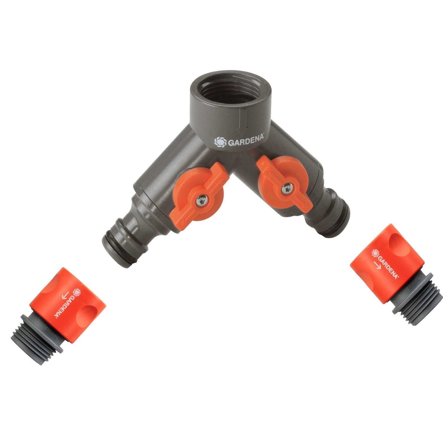 Gardena 5/8 & 1/2 in. Nylon/ABS Threaded Female/Quick Connect 2Way