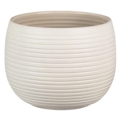 Scheurich Linara 7 in. D Ceramic Flower Pot Cream