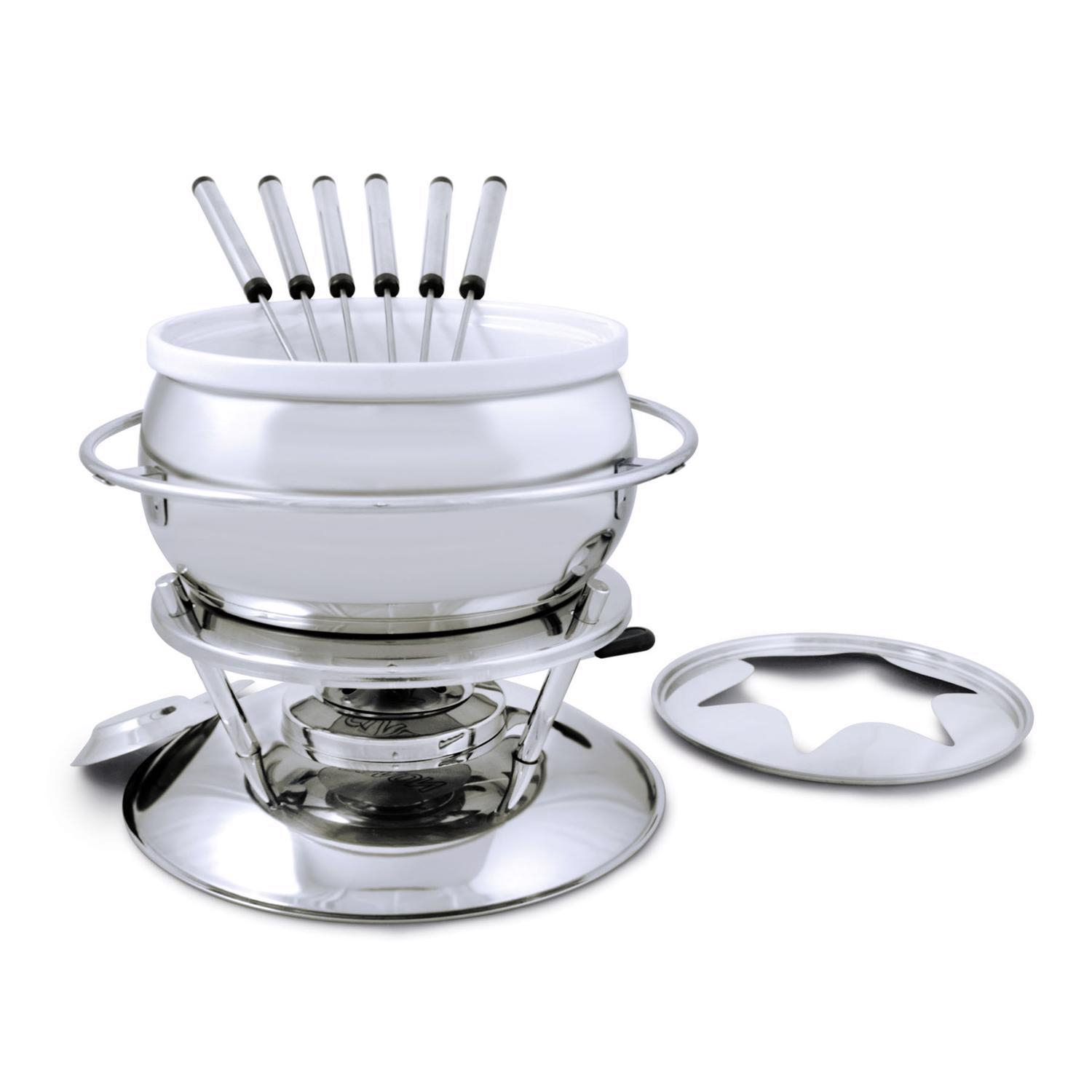 Polished Chrome Swissmar Zuri Silver 2.25 qt Stainless Steel Fondue Set Sansujyuku sansujyuku.com
