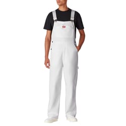 Dickies Men's Cotton Bib Overalls White 42x30 8 pocket 1 pk