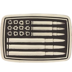 Montana Silversmiths Bullet Flag Attitude Black/Silver Belt Buckle