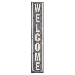 My Word! Multicolored Wood 46.5 in. H Welcome Gray with White Border Porch Sign