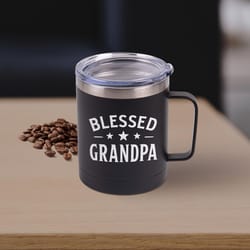 P Graham Dunn 12 oz Black Blessed Grandpa Tumbler with Lid