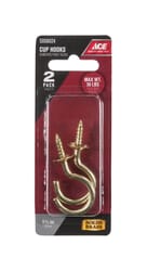 Ace Small Bright Brass Brass 2.0625 in. L Cup Hook 30 lb 1 pk